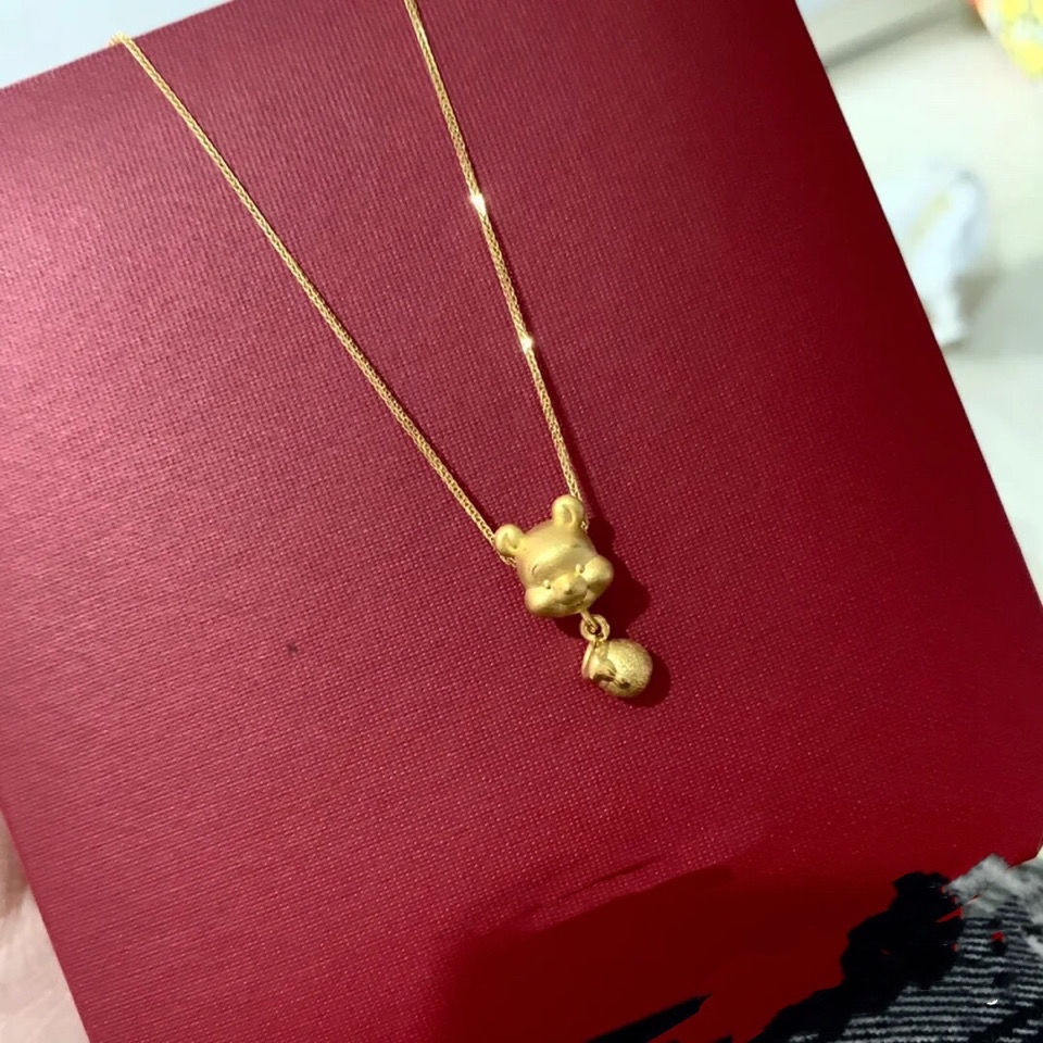Vòng cổ Bạc 925 Mặt Hình Winnie the Pooh Không Phai Màu