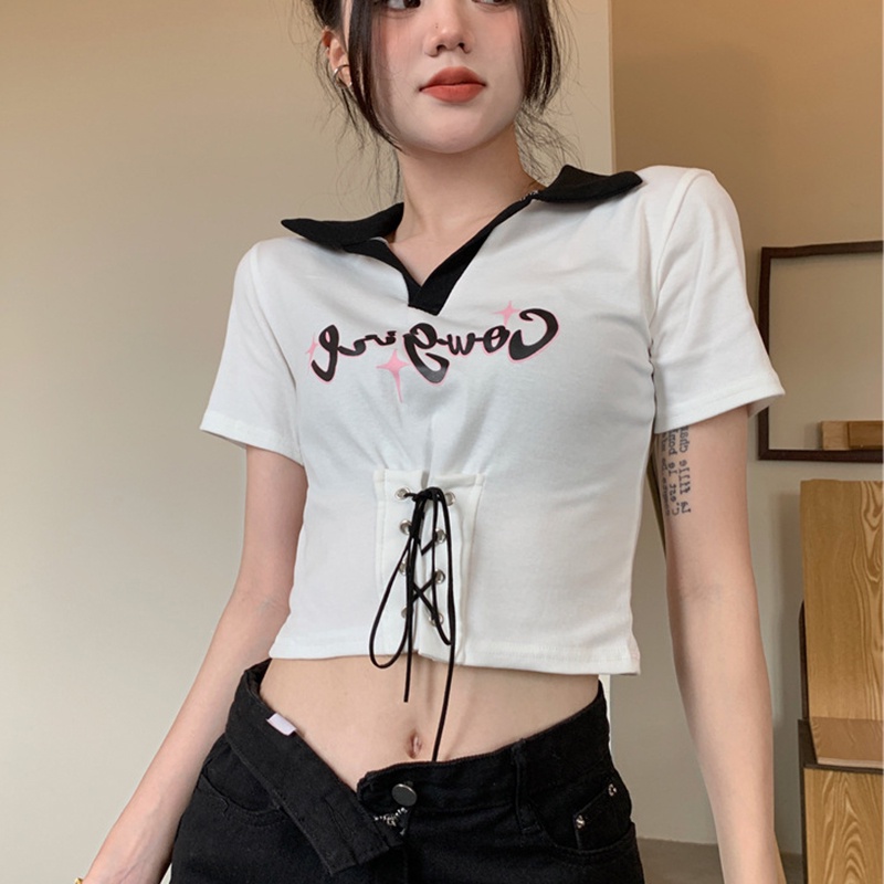 IELGY  Áo Thun Ngắn Tay In Chữ IELGY   Thời Trang Nữ