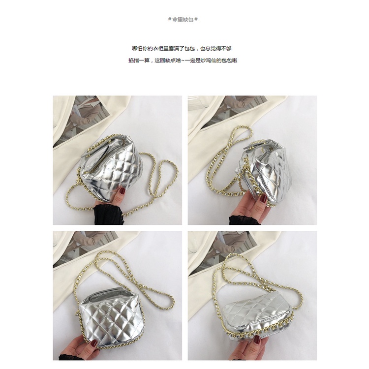 Túi Xách Đeo Chéo Một Dây Xích Màu Trắng / Đen Thời Trang Mùa Hè Hàn Quốc 2023 Cho Nữ