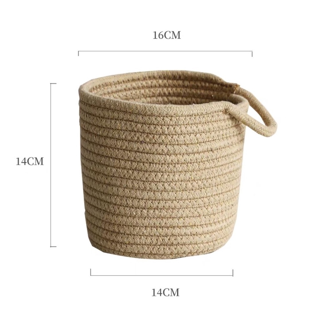 Giỏ Đựng Đồ Bằng Cotton Đan Treo Tường / Cạnh Giường Tiện Dụng