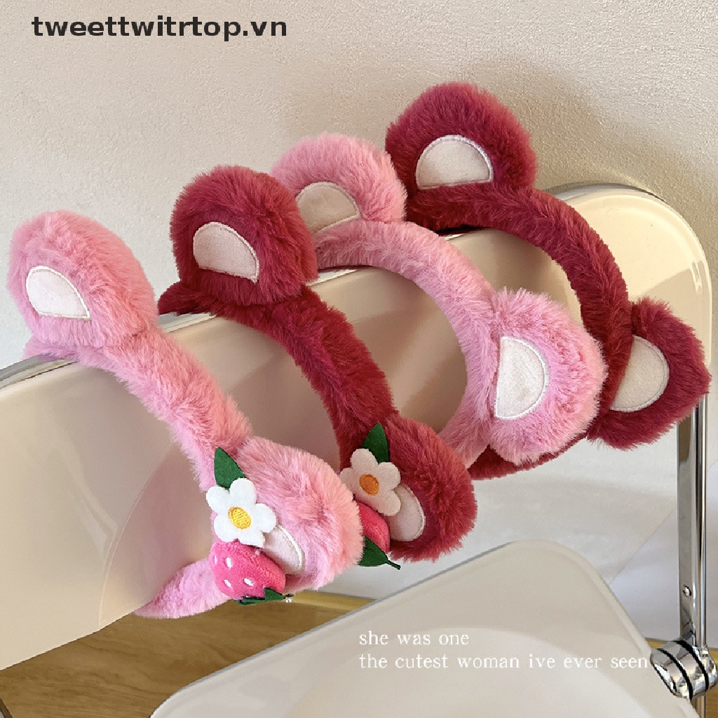 Băng Đô Tai Gấu Bông Không Trượt Dễ Thương Cho Nữ