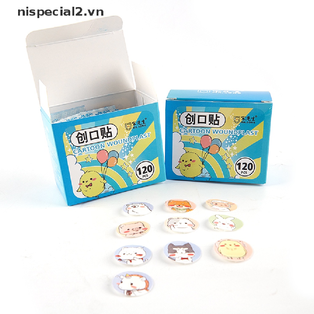 Bộ 120 Miếng Dán Chống Thấm Nước Thoáng Khí In Họa Tiết Hoạt Hình