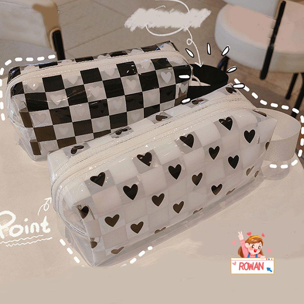 Túi Đựng Bút Trong Suốt Có Khóa Kéo Sức Chứa Lớn Phong Cách Hàn Quốc