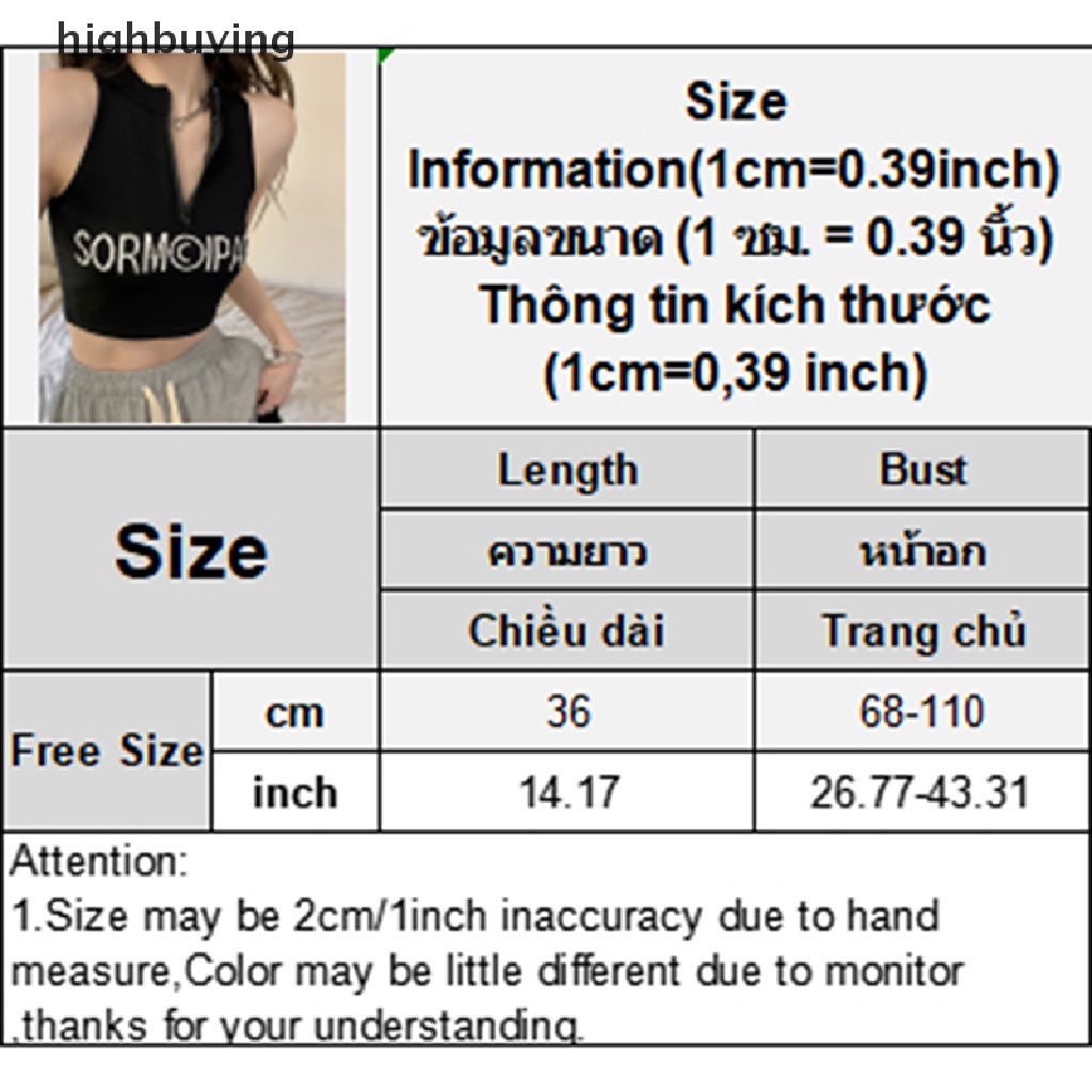 Áo Hai Dây Khóa Kéo In Chữ Belle Thời Trang Đường Phố Quyến Rũ Cho Nữ