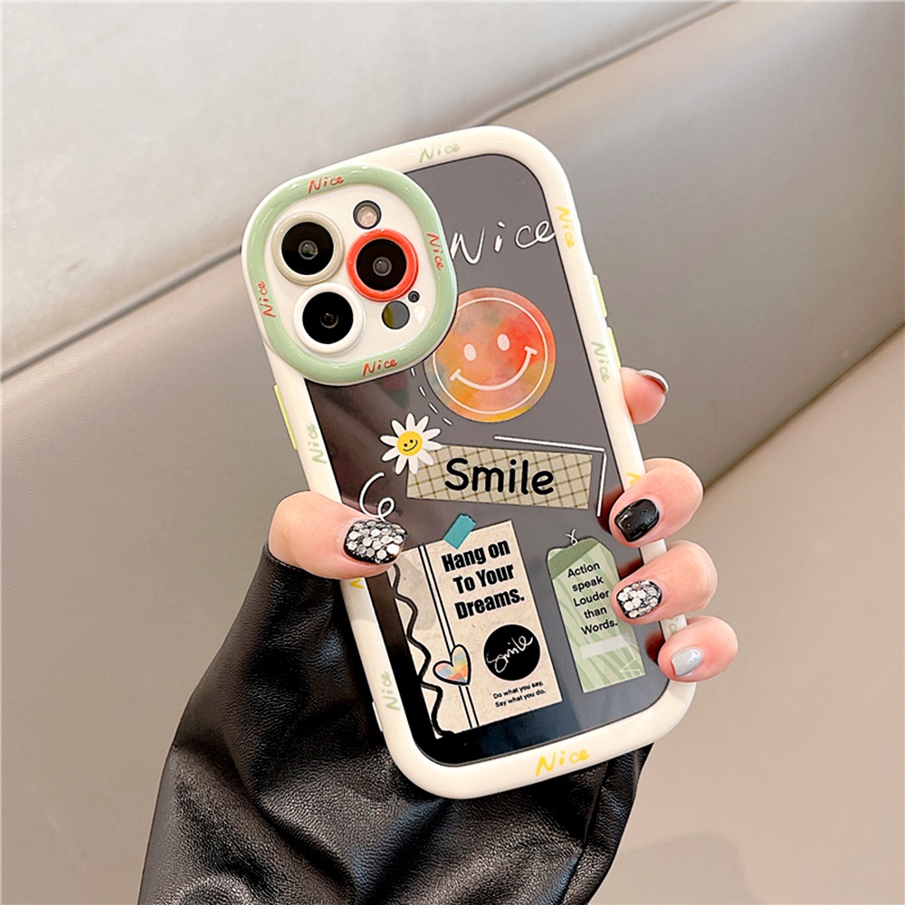Ốp Điện Thoại TPU Mềm Trong Suốt Họa Tiết Mặt Cười Chống Sốc Chống Bụi Cho IPhone 11 12 13 14 Pro Max