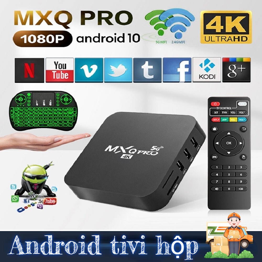Android TV Box Mxq Pro Ram 2GB+16GB Smart TV Box 4K Wifi 5G Android 11 Xem Youtube Miễn Phí