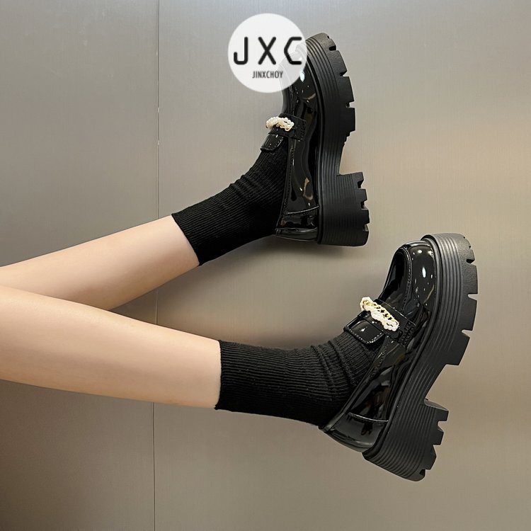 JINxCHOY Giày lười JINXCHOY mũi tròn màu trơn đơn giản thoải mái thời trang