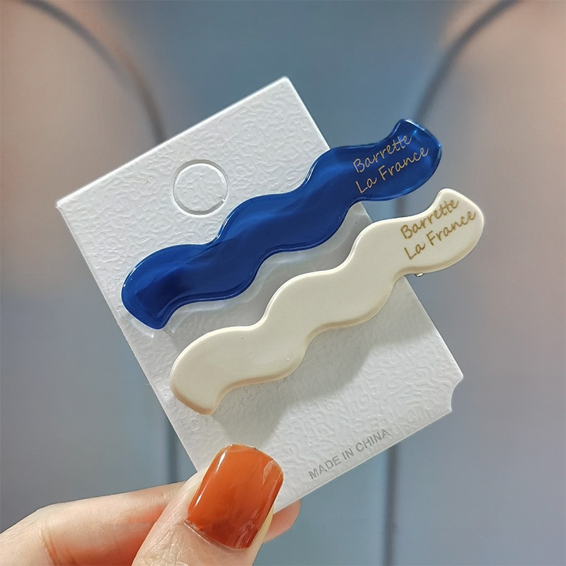 Kẹp Tóc Mỏ Vịt Mái Màu Xanh Dương Và Trắng Phiên Bản Hàn Quốc Tinh Tế Dành Cho Bạn Gái Thẻ