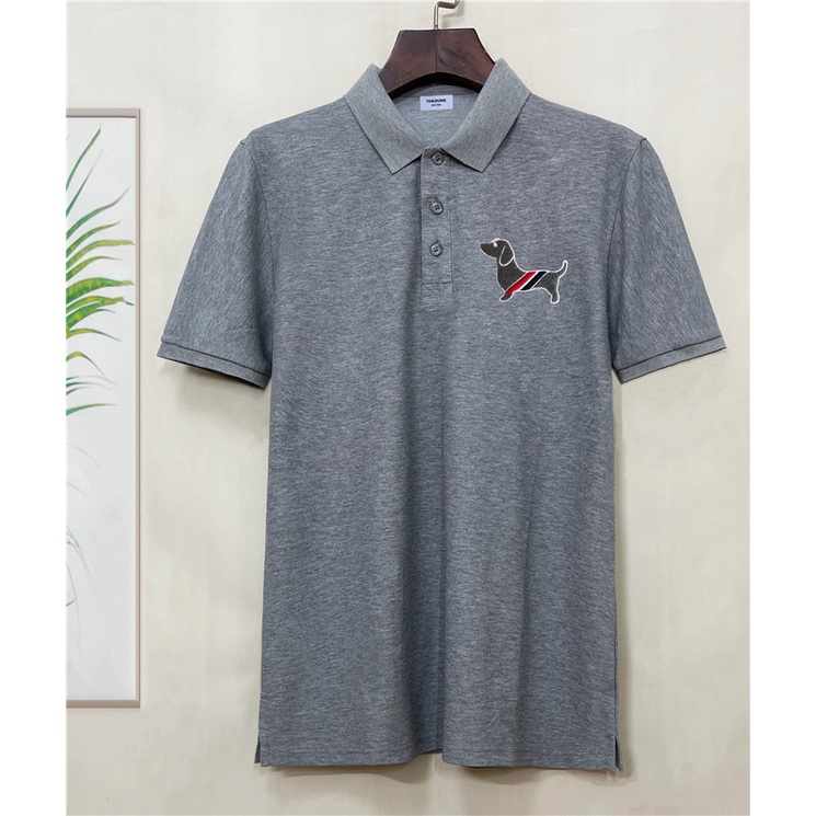 Áo Thun polo cotton Thêu Hình Chú Chó Dễ Thương Kiểu Mới Cho Nam TH0M BR0WN Size S-4XL