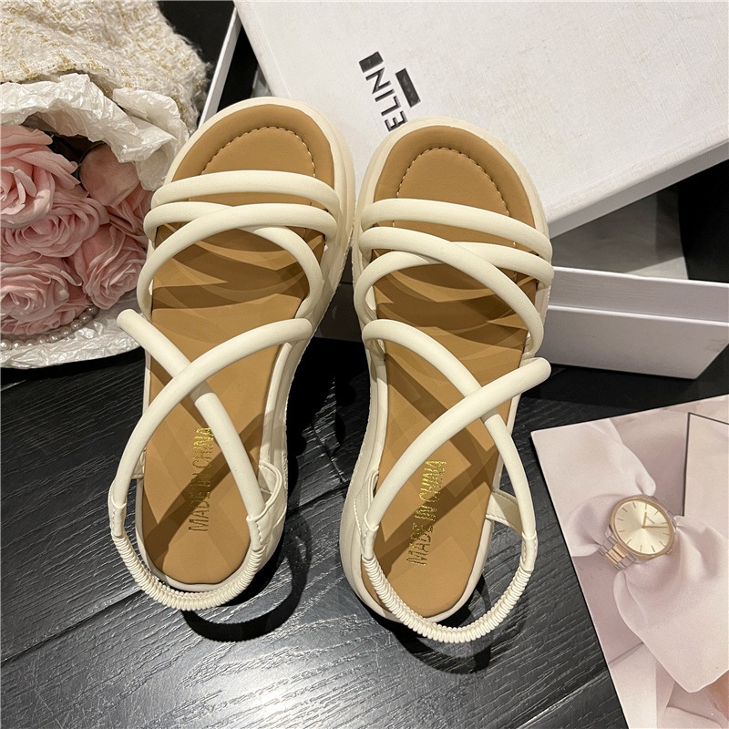 Giày Sandal Đế Mềm Chống Trượt Phong Cách Roman Thời Trang Mùa Hè 2023 Cho Nữ