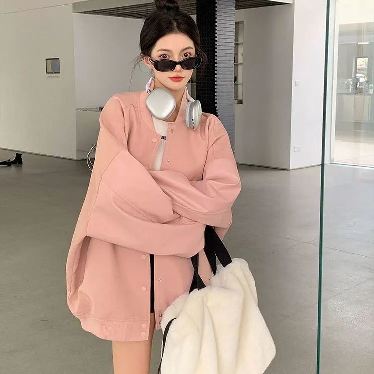 Áo Khoác Bóng Chày Dáng Rộng Thời Trang Xuân Thu Phong Cách Mỹ Hàng Mới Dành Cho Bạn Nữ