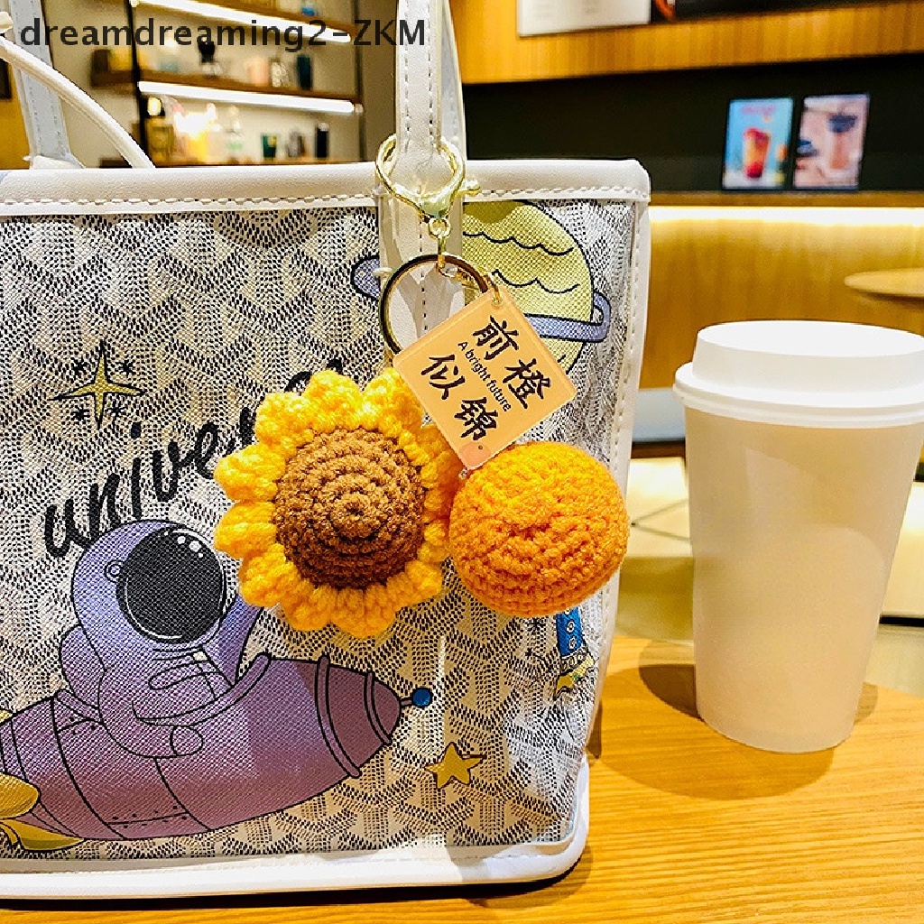 [Dreaming] Móc Khóa Hình Hoa Hướng Dương Móc Lông Xù Sáng Tạo [zkm]