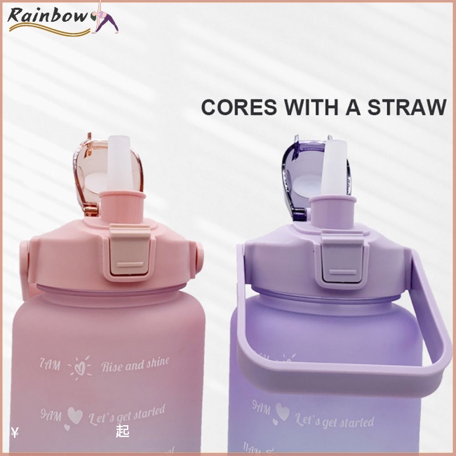 Bình Đựng Nước Dung Tích 2l Có Nắp Đậy Và Ống Hút Màu Gradient