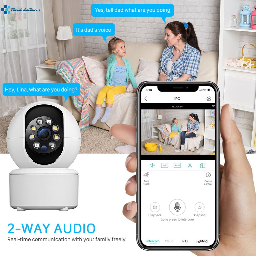 Camera Giám Sát An Ninh Mini Cctv Kết Nối Wifi 4x Có Tầm Nhìn Ban Đêm