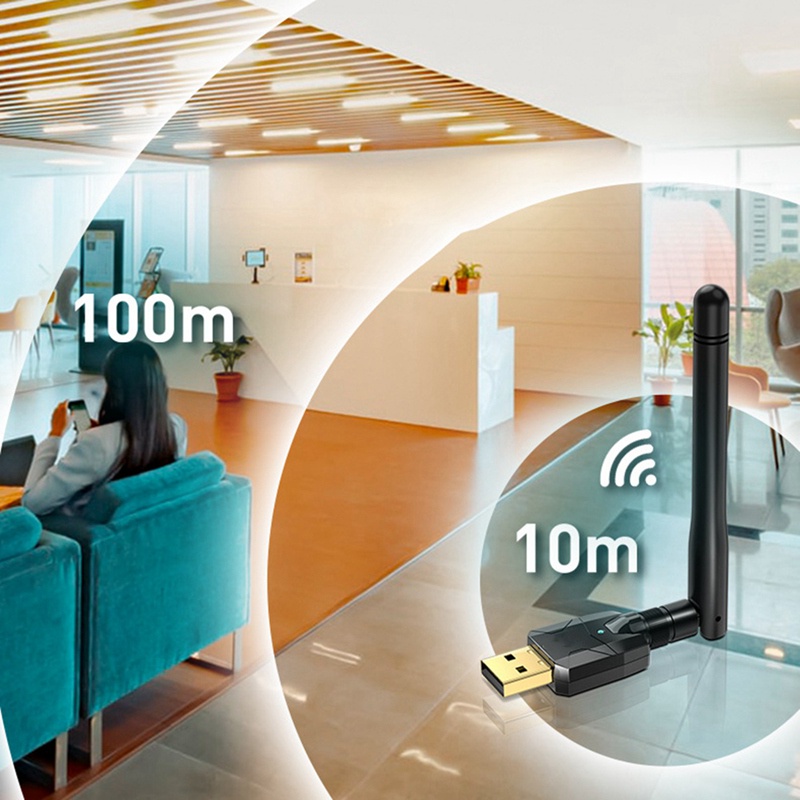 Usb Thu Phát Bluetooth 5.0 Phạm Vi 100M Cho PC & Desktop