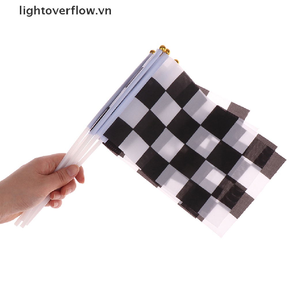 Bộ 10 Lá Cờ Đua Xe Hình Vuông Màu Trắng Đen Độc Đáo