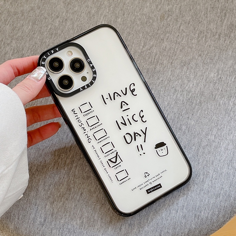 Ốp Điện Thoại Acrylic Trong Suốt Chống Sốc In Hình Mèo Đơn Giản Cho iPhone14 / 13 / 12 / 11 / Pro / Max 14Pro / Max