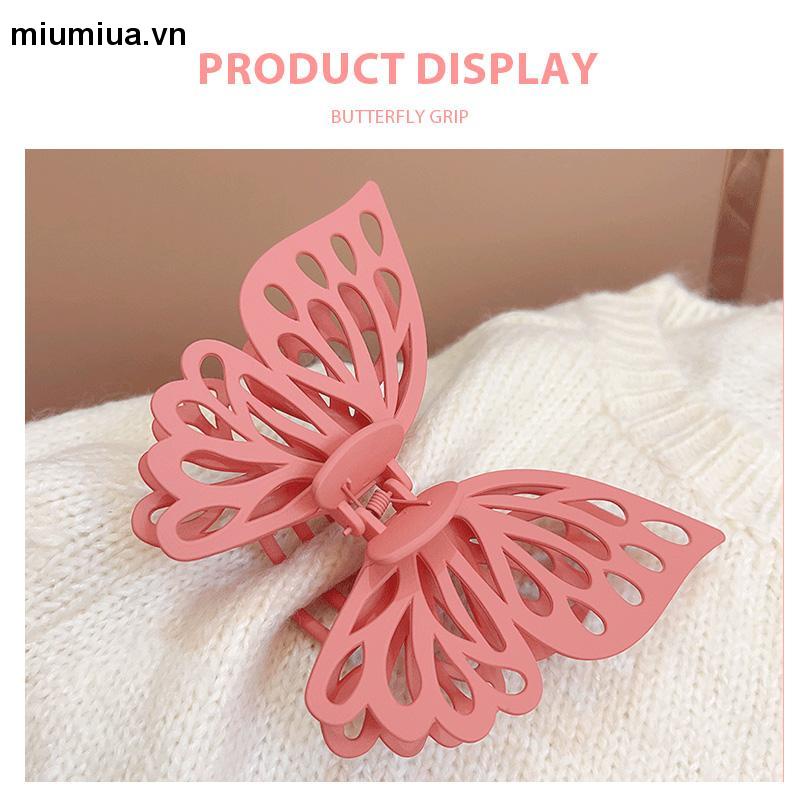 miumiuaKẹp tóc nữ hình bướm mờ Kẹp tóc đa năng hai lớp rỗng ruột