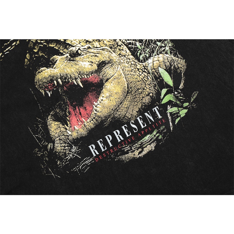 Áo Thun Cotton Tay Ngắn Dáng Rộng In Chữ Và Hình Cá Sấu Thời Trang Cho Nam Và Nữ Plus Size