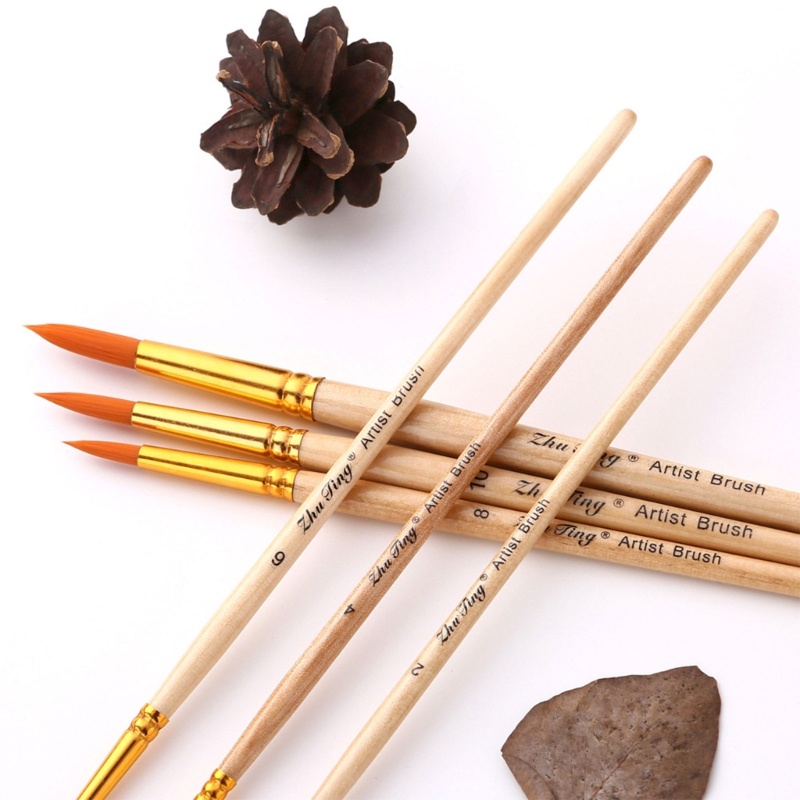 Set 6 Cọ Vẽ Tranh Sơn Dầu Acrylic Tiện Dụng