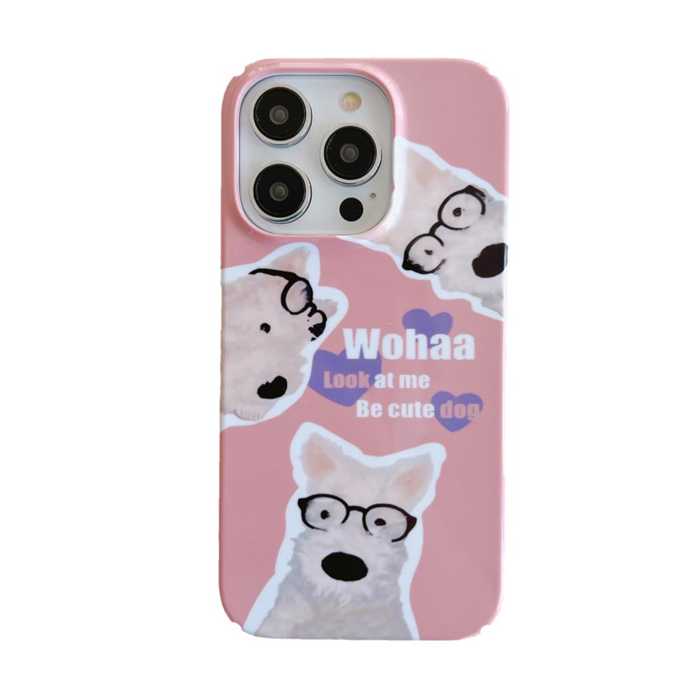 Ốp Điện Thoại Cứng Hình Chú Cún Cho iPhone X Xs XR XsMax 11 11ProMax 12 12Pro 12ProMax 13 13Pro 13ProMax 14 14Pro 14plus 14ProMax