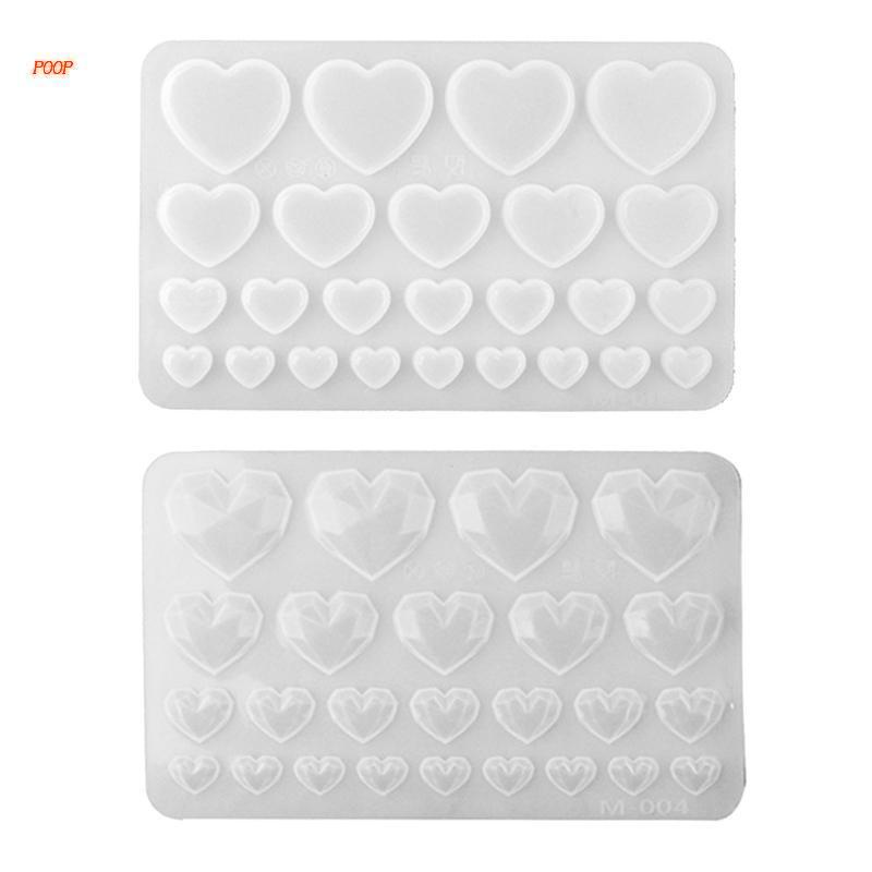 Khuôn Silicone Làm Mặt Dây Chuyền / Móc Khóa Hình Rèm Cửa / Trái Tim Đính Đá Pha Lê Diy