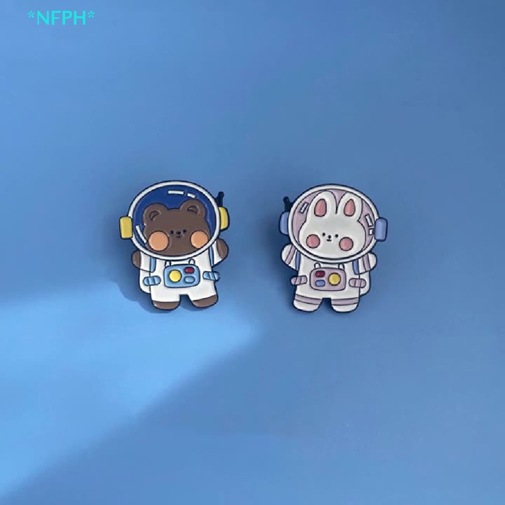 Nfph &gt; Một Cặp Ghim Cài Áo Bằng Hợp Kim Hình Phi Hành Gia Hoạt Hình Dễ Thương Mới