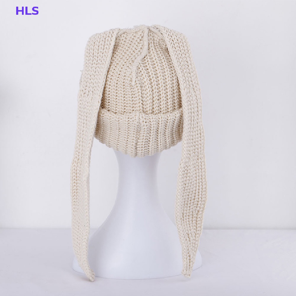 Mũ beanie Dệt Kim Đính Tai Thỏ Và Chữ Dài Dễ Thương Cho Nam Và Nữ