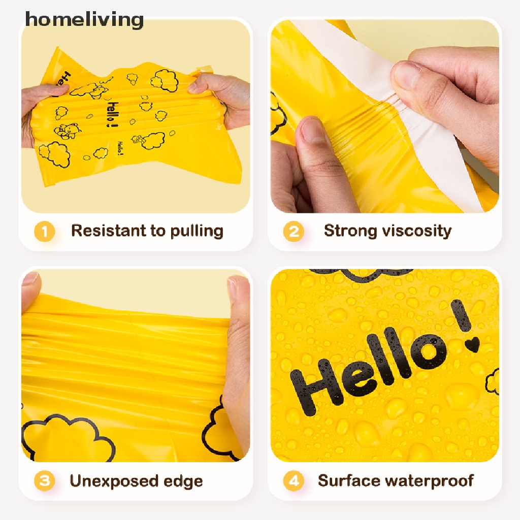 Bộ 10 Túi Đựng Đồ Chống Thấm Nước Tự Dính Họa Tiết Gấu Nhiều Màu Sắc Dễ Thương