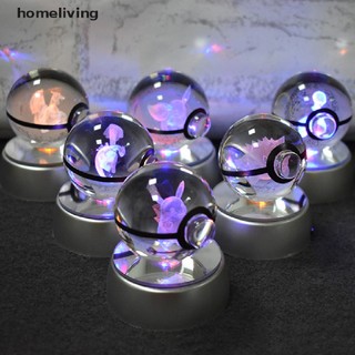 Đồ Chơi Quả Cầu Pha Lê pokemon 3d Có Đèn led (Không Kèm Đế)