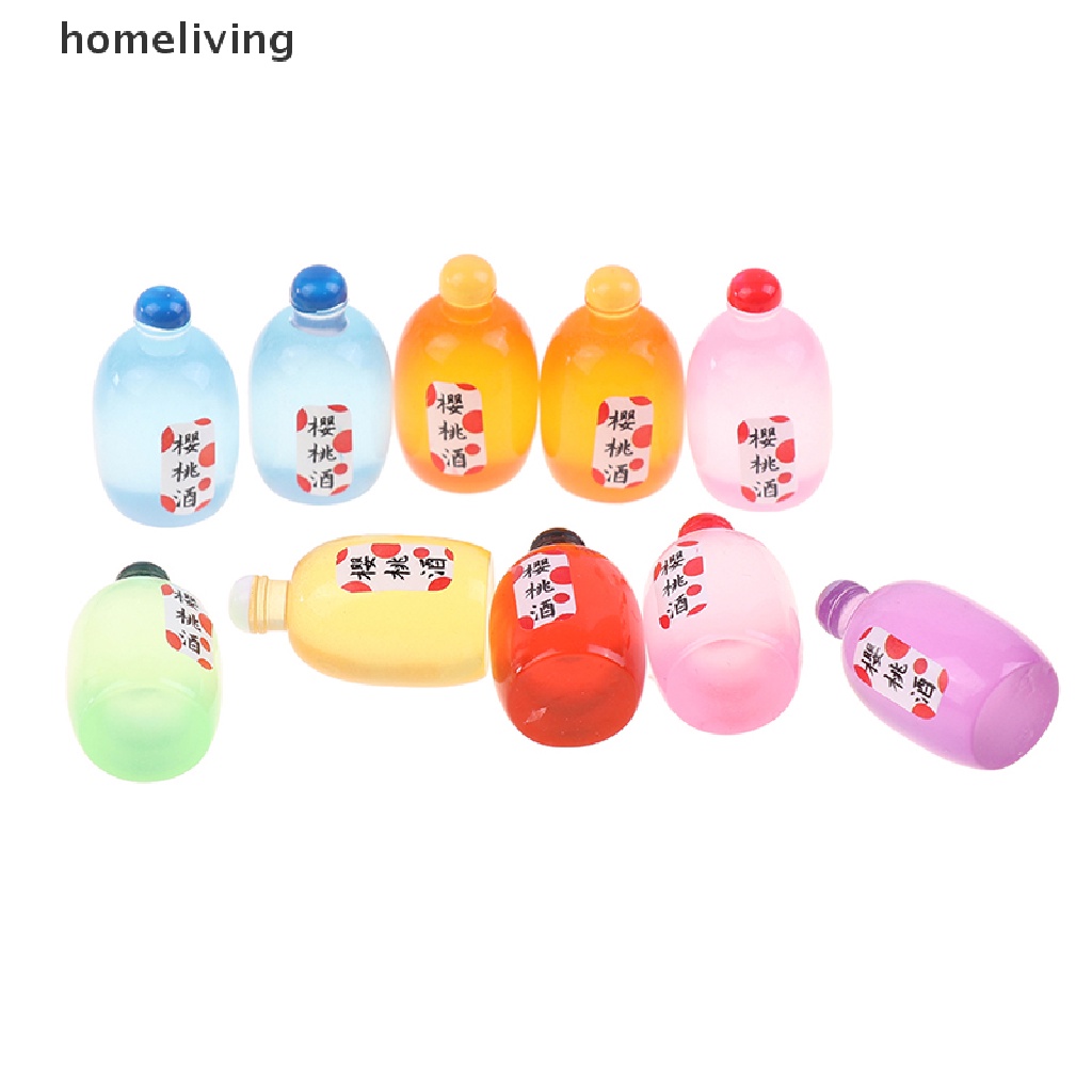 Set 10 Bình Rượu Mini Tỉ Lệ 1: 12 Dùng Để Trang Trí Nhà Búp Bê