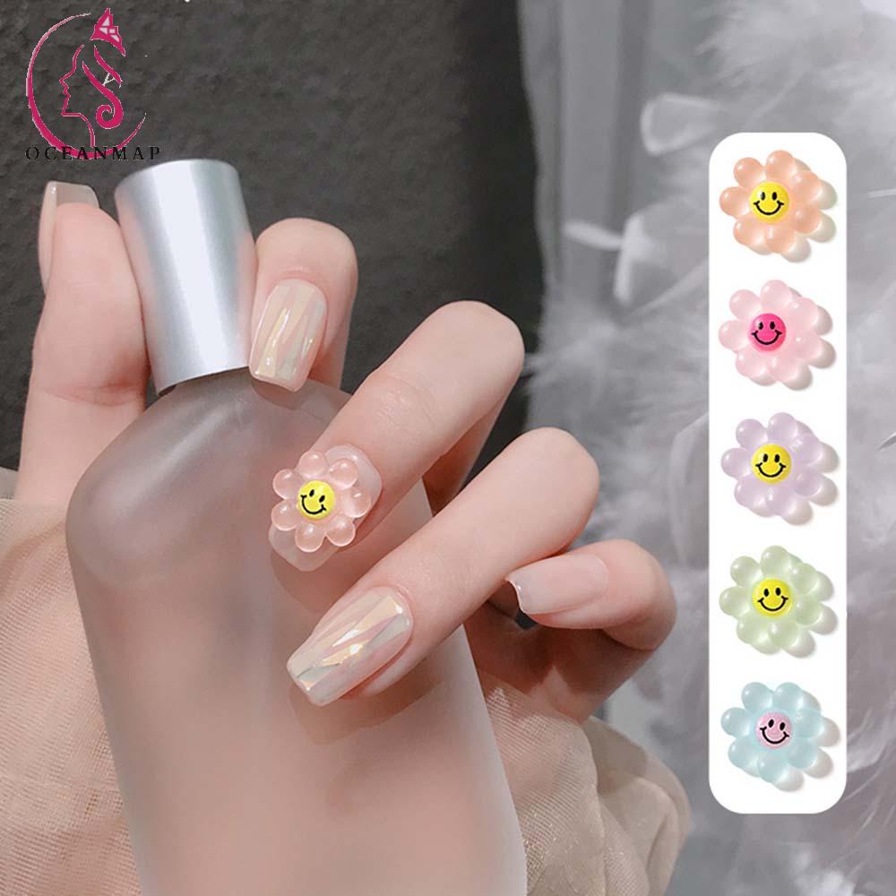 Phụ Kiện Trang Trí Móng Tay 3D Hình Hoa Hướng Dương Nhiều Màu Sắc