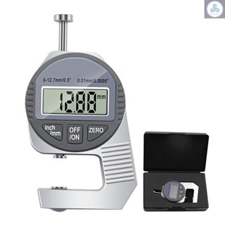 Digital Thickness Gauge Inch/ Metric Thickness Measuring Tools 0-0.5 Inch/ 0-12.7mm Mini Digital Micrometer Thickness Meter with Protective Case