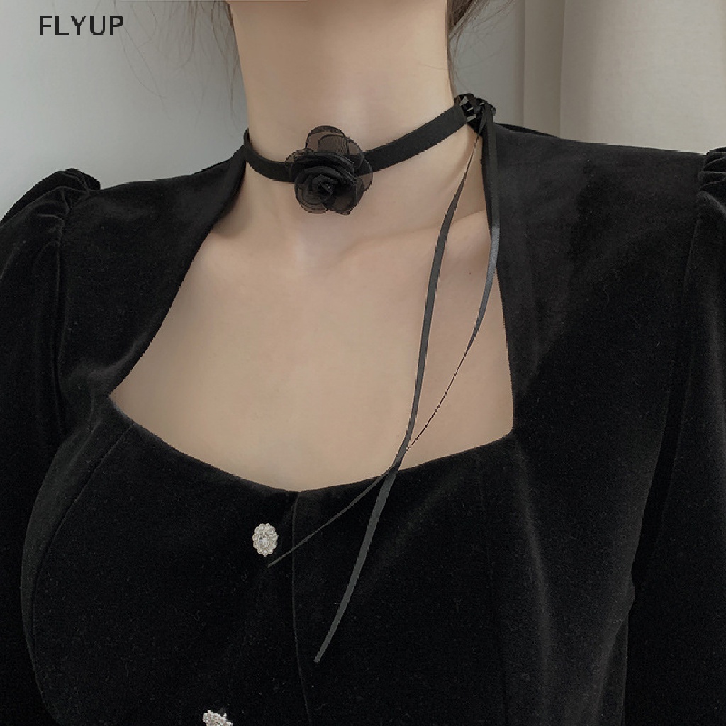 Vòng cổ Dài Thắt Nơ Ruy Băng Vải Hoa Đơn Giản