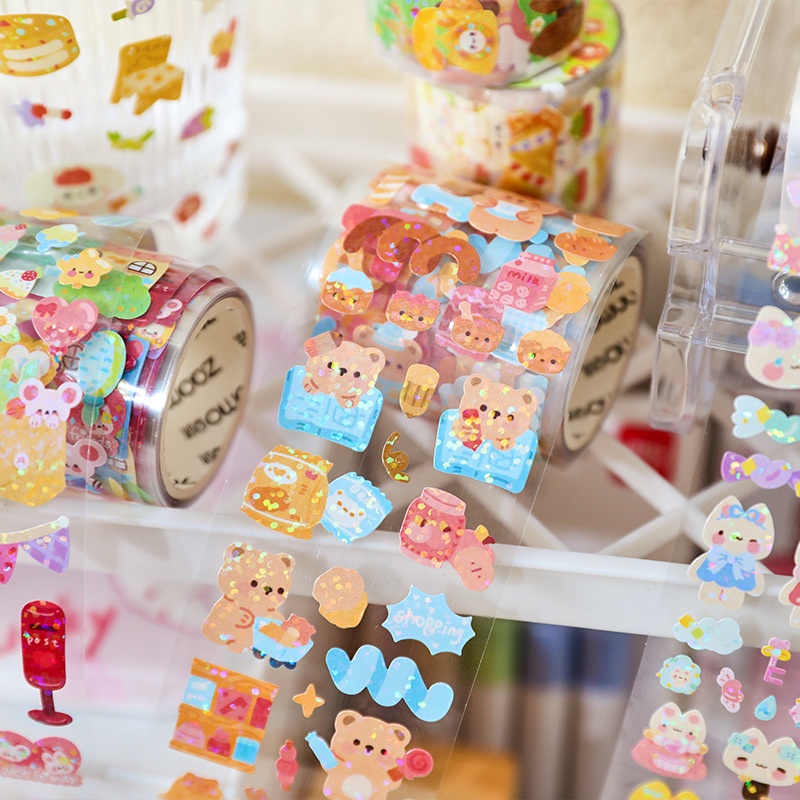 Băng keo cắt theo hình động vật dễ thương Sổ tay hoạt hình thẻ goo Chất liệu tự làm miếng dán