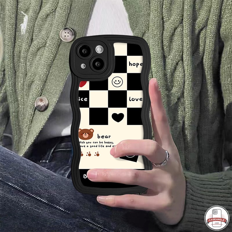 Ốp Điện Thoại Tpu Viền Lượn Sóng Hình Gấu / Trái Tim Cho iPhone 6s 6 7 8 14 Plus 11 14 13 12 Pro Max 7Plus XR X XS Max SE 2020