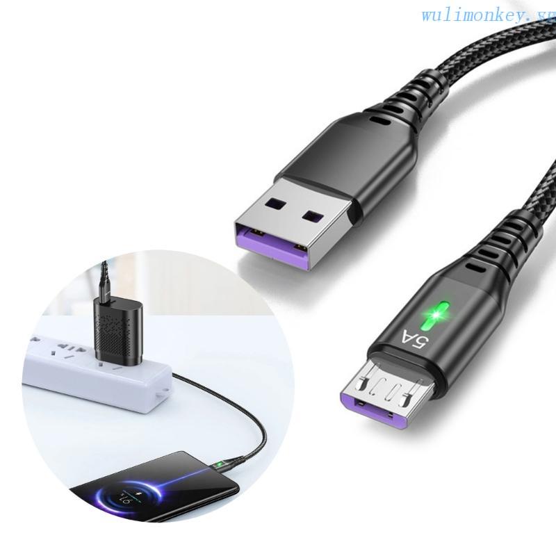 Cáp Sạc USB A Sang Micro USB 5A Bện Sợi Nylon Cho Điện Thoại