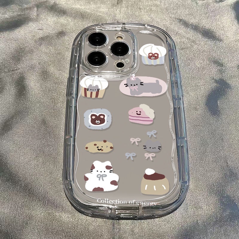 ✅Ốp Điện Thoại Mềm Trong Suốt Họa Tiết Bánh Kem / Mèo Hoạt Hình Cho Apple xsxr8p13iPhone14 117 promax / 12 / 6NM3