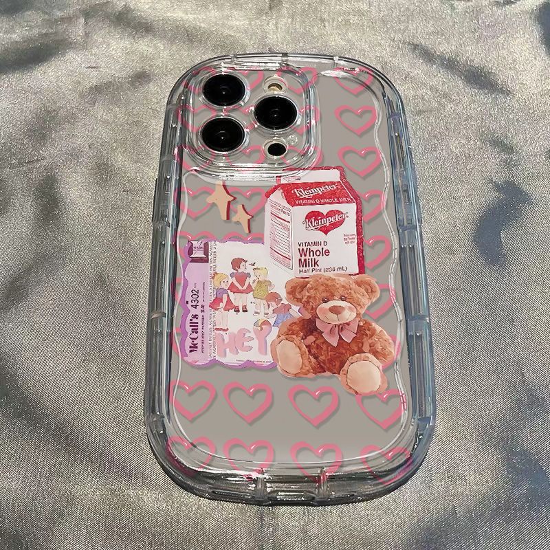 ✅Ốp Điện Thoại Mềm Trong Suốt Chống Sốc Họa Tiết Gấu Dễ Thương Cho Iphone 8p 13 12 14 117Promax Xs NJ3A