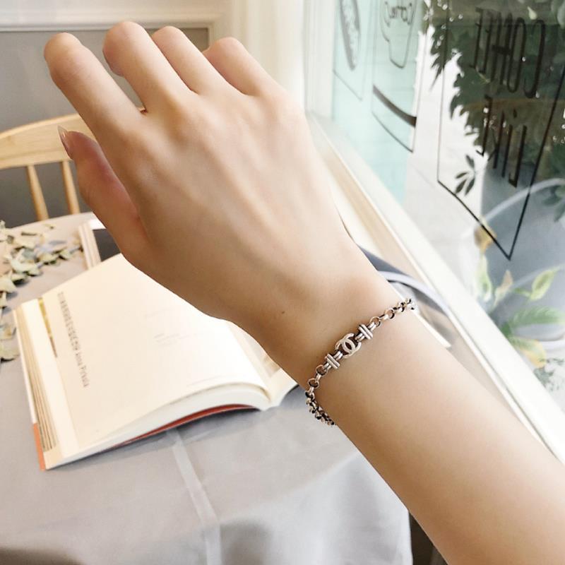Vòng Tay Mạ Bạc 925 Toàn Thân Thiết Kế celi Niche Phong Cách Retro Pháp Thời Trang Cho Nữ Haobing boutiqu