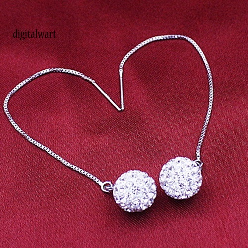 Kỹ Thuật Số| Bông Tai Mạ BạC DạNg DàI ĐíNh Đá Xinh XắN