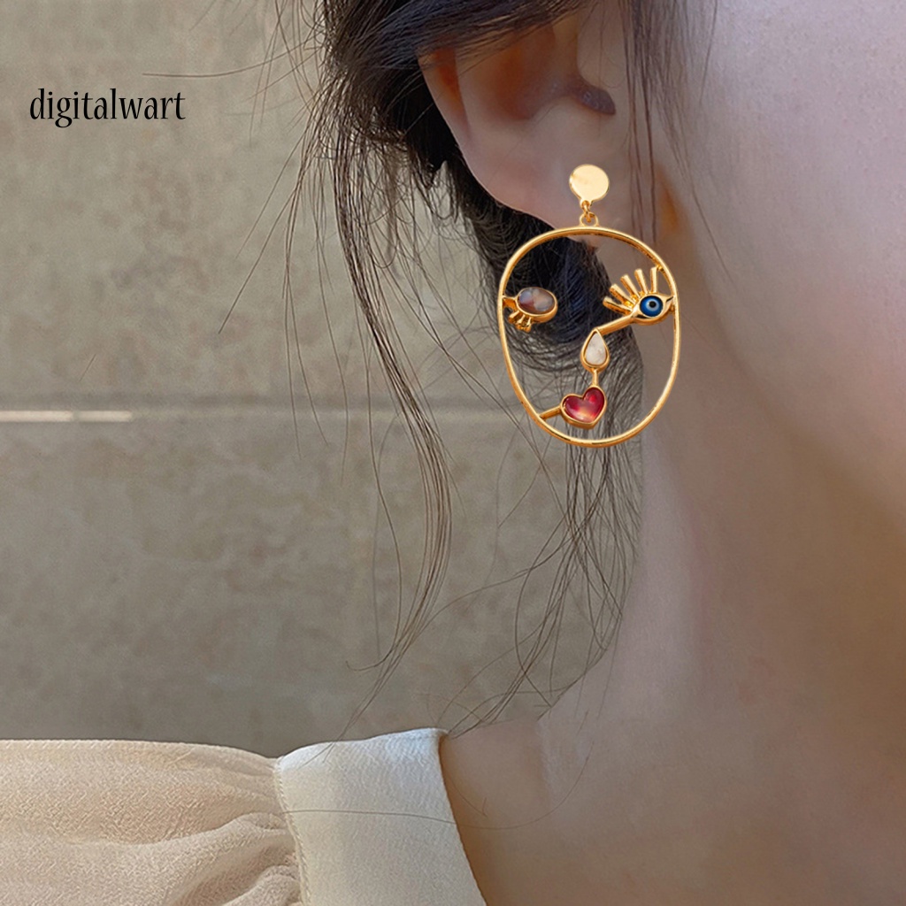 Kỹ Thuật Số| 1 Đôi Bông Tai Xỏ Lỗ Hình Học Nhiều Màu Sắc Thời Trang Dành Cho Nữ