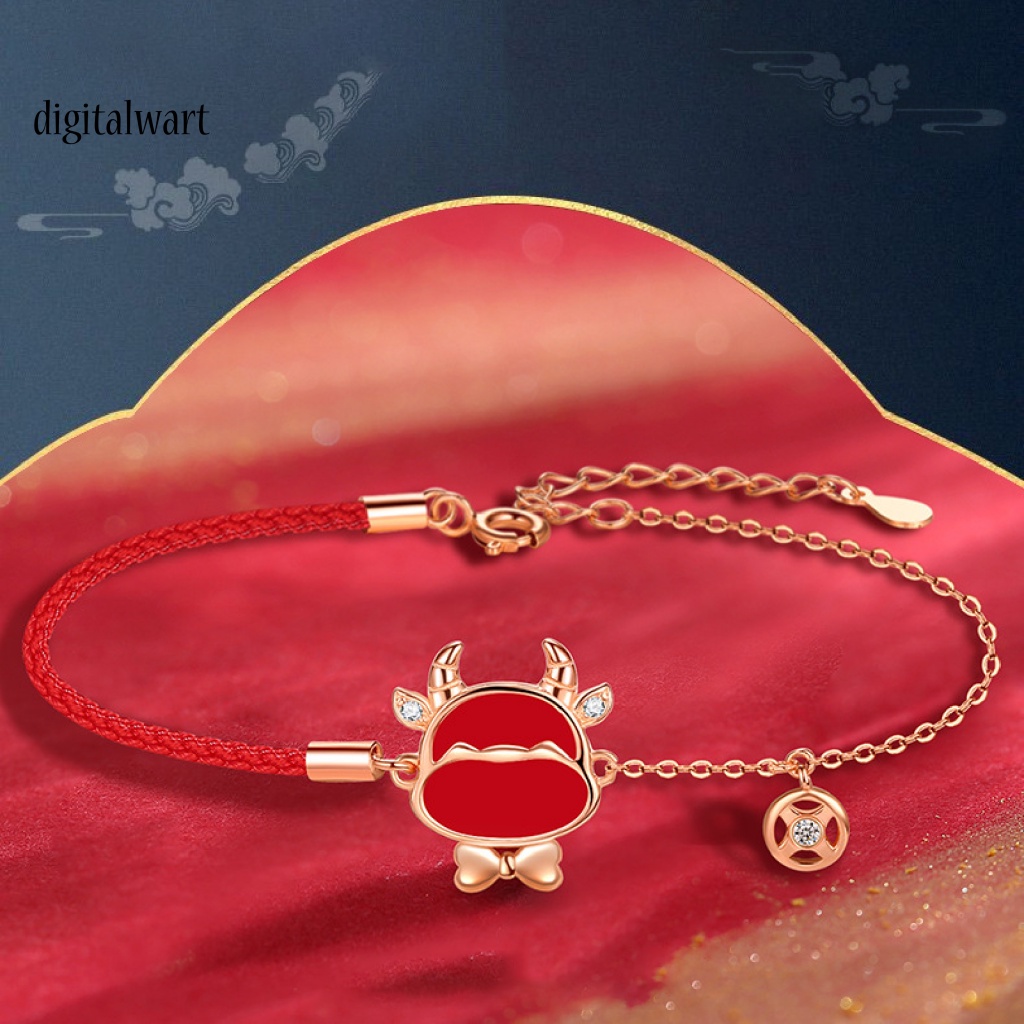 Kỹ Thuật Số| Vòng Tay Dây Bện Màu Đỏ May Mắn Có Thể Điều Chỉnh Kích Thước Dành Cho Nữ