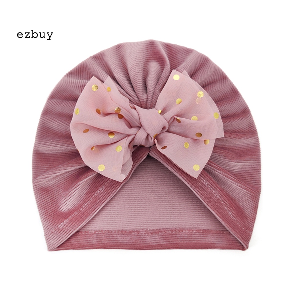 Mũ Trùm Đầu Vải Co Giãn Đính Nơ Xinh Xắn Cho Bé