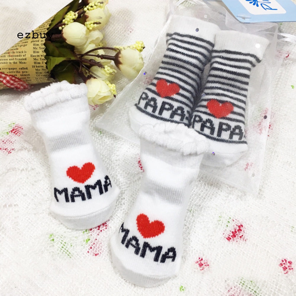 Tất Cotton Mềm Mại Ấm Áp In Chữ Mama / Papa Dễ Thương Cho Bé