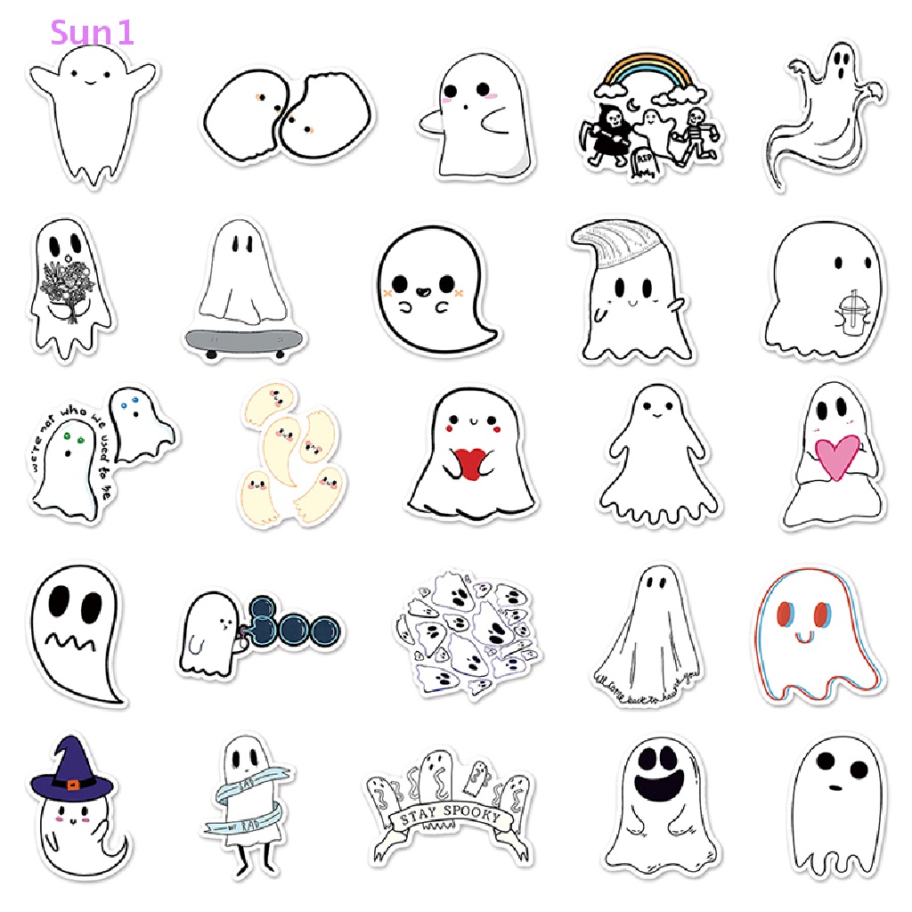 Set 50 Sticker Dán Trang Trí Sổ Tay Chủ Đề Halloween