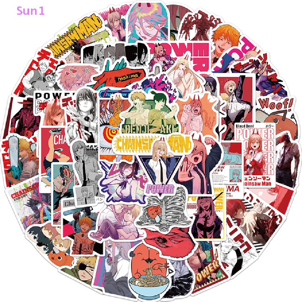 Set 50 Miếng Dán Hoạt Hình Trang Trí Laptop / Điện Thoại / Ván Trượt