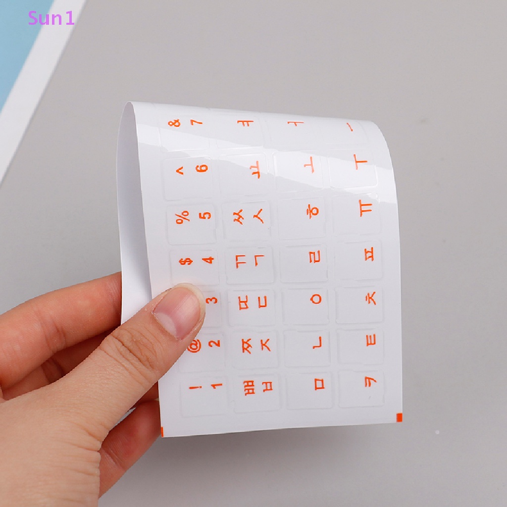 Miếng Dán Bàn Phím Trong Suốt Chống Mòn In Chữ Hàn Quốc Sun1 &gt;