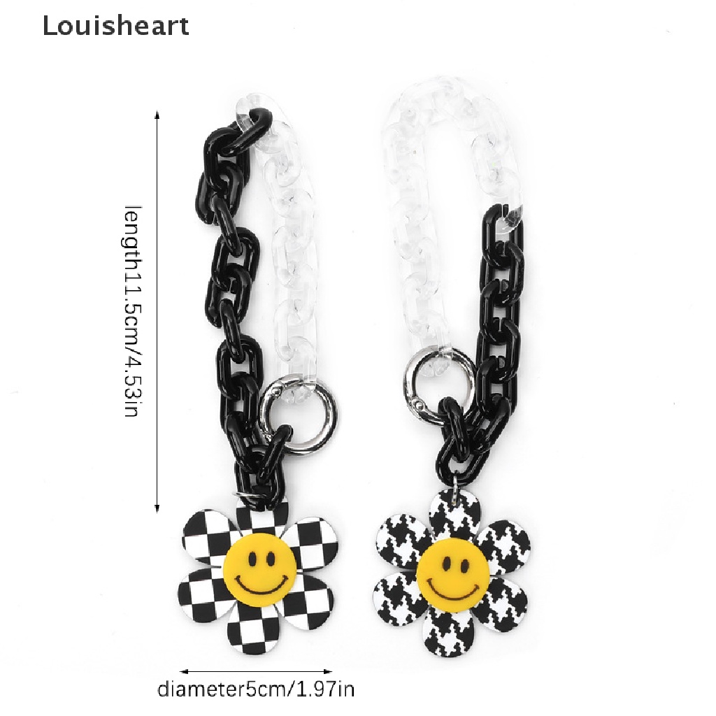 Louisheart Mới Móc Khóa Acrylic Mặt Cười Và Hoa Hướng Dương TFG