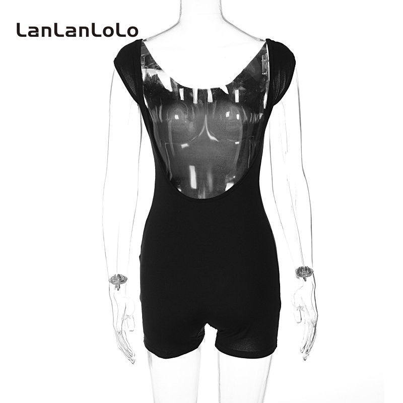 Jumpsuit ngắn LanLanLoLo hở lưng màu sắc thời trang quyến rũ cho nữ